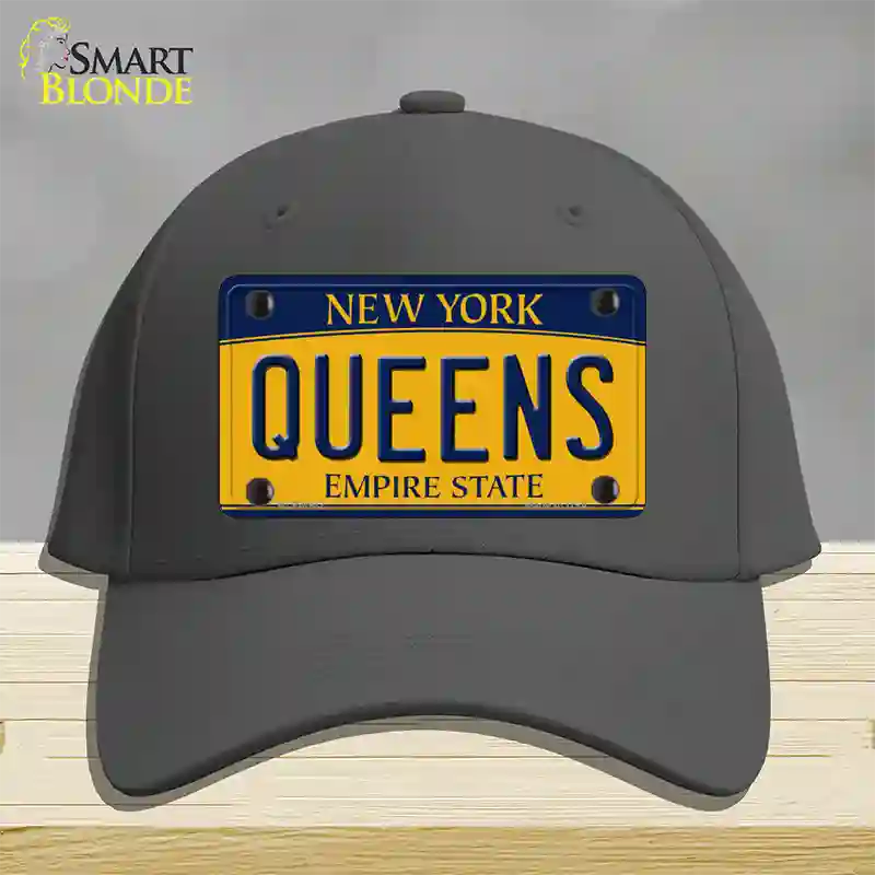 Queens New York Novelty License Plate Hat Cotton / Charcoal