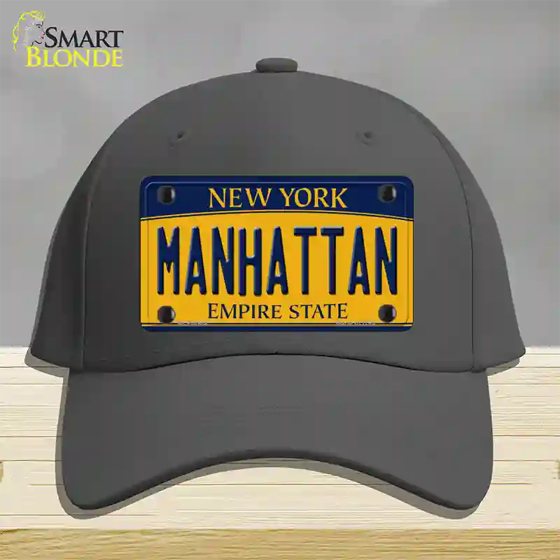 Manhattan New York Novelty License Plate Hat Cotton / Charcoal