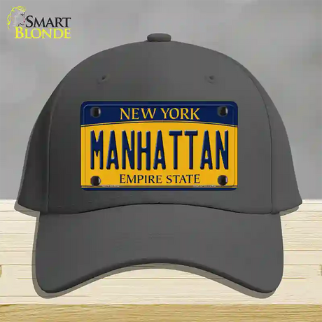 Manhattan New York Novelty License Plate Hat Cotton / Charcoal