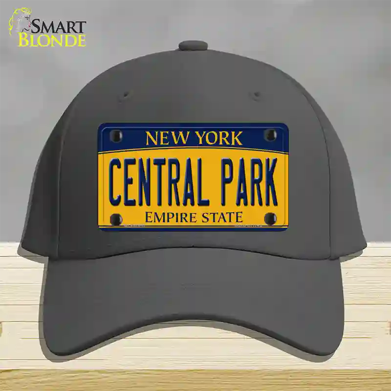 Central Park Yellow New York Novelty License Plate Hat Cotton / Charcoal