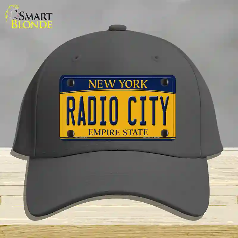 Radio City New York Novelty License Plate Hat Cotton / Charcoal