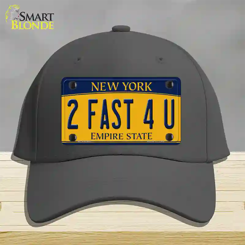 2 Fast 4 You New York Novelty License Plate Hat Cotton / Charcoal