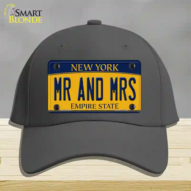 Mr and Mrs New York Novelty License Plate Hat Cotton / Charcoal