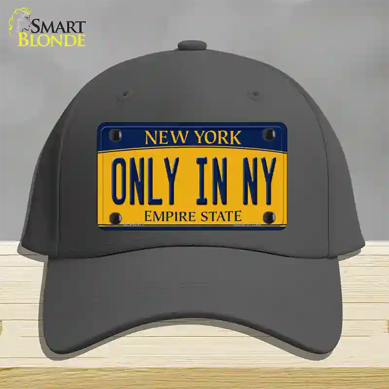 Only in NY New York Novelty License Plate Hat Cotton / Charcoal