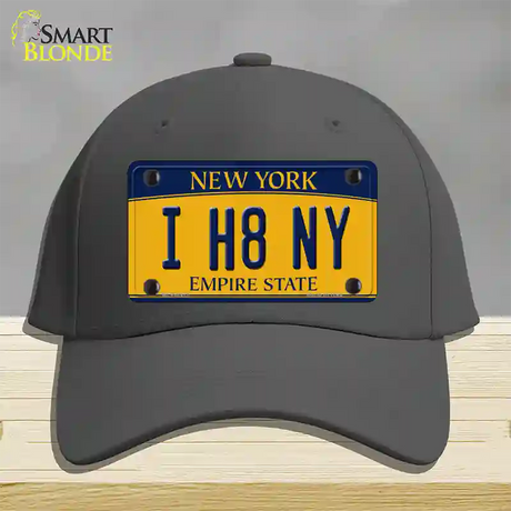 I H8 NY New York Novelty License Plate Hat Cotton / Charcoal