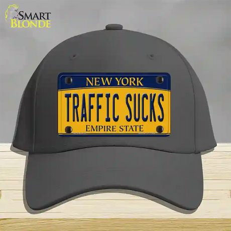 Traffic Sucks New York Novelty License Plate Hat Cotton / Charcoal