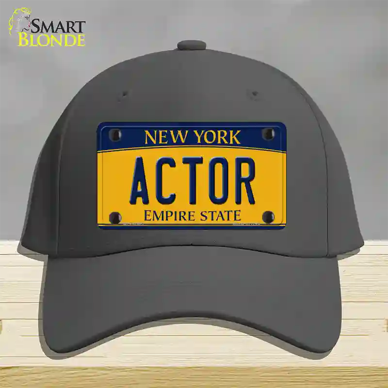 Actor New York Novelty License Plate Hat Cotton / Charcoal