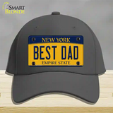 Best Dad New York Novelty License Plate Hat Cotton / Charcoal