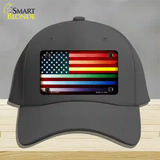 American Flag Rainbow Novelty License Plate Hat Cotton / Charcoal