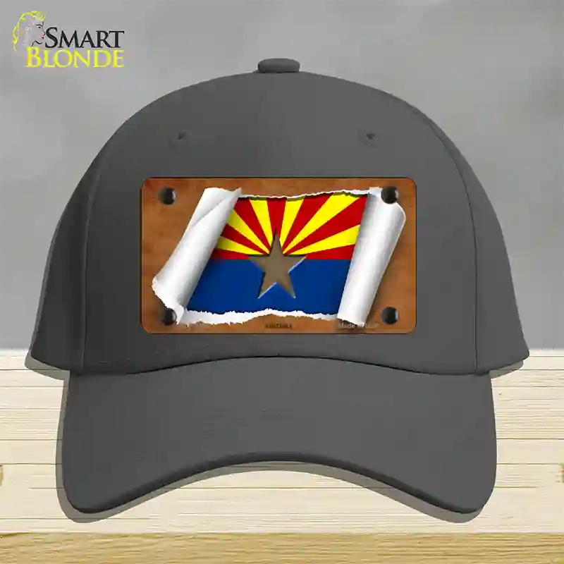 Arizona Flag Scroll Novelty License Plate Hat Cotton / Charcoal