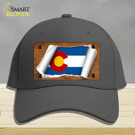 Colorado Flag Scroll Novelty License Plate Hat Cotton / Charcoal