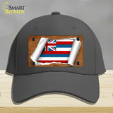 Hawaii Flag Scroll Novelty License Plate Hat Cotton / Charcoal