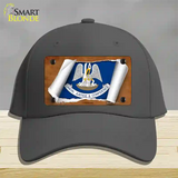 Louisiana Flag Scroll Novelty License Plate Hat Cotton / Charcoal