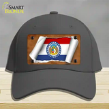 Missouri Flag Scroll Novelty License Plate Hat Cotton / Charcoal