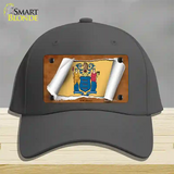 New Jersey Flag Scroll Novelty License Plate Hat Cotton / Charcoal