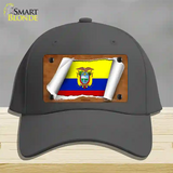 Ecuador Flag Scroll Novelty License Plate Hat Cotton / Charcoal