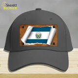 El Salvador Flag Scroll Novelty License Plate Hat Cotton / Charcoal