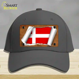 Denmark Flag Scroll Novelty License Plate Hat Cotton / Charcoal