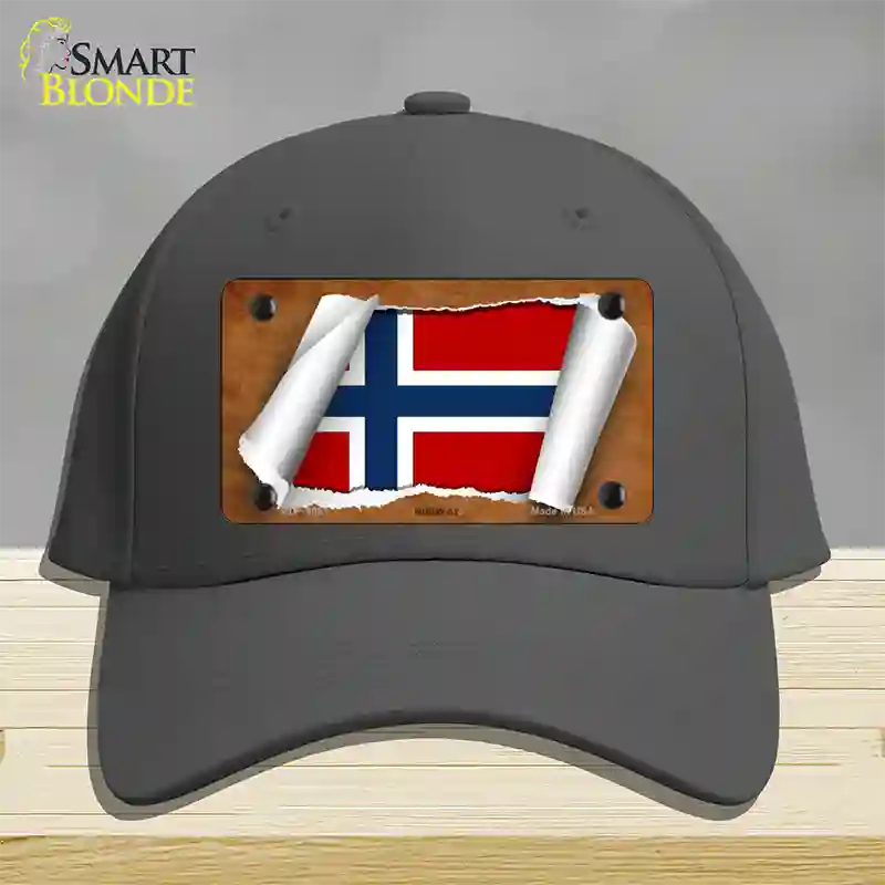 Norway Flag Scroll Novelty License Plate Hat Cotton / Charcoal