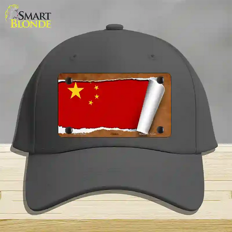 China Flag Scroll Novelty License Plate Hat Cotton / Charcoal