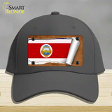 Costa Rica Flag Scroll Novelty License Plate Hat Cotton / Charcoal