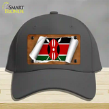 Kenya Flag Scroll Novelty License Plate Hat Cotton / Charcoal