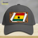 Ghana Flag Scroll Novelty License Plate Hat Cotton / Charcoal