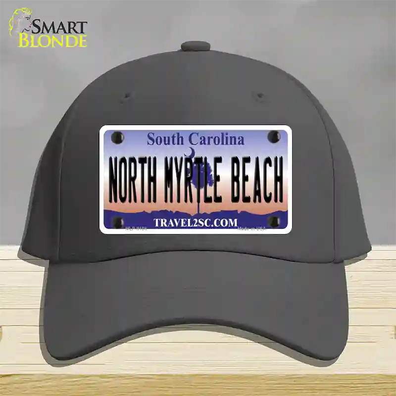 North Myrtle Beach South Carolina Novelty License Plate Hat Cotton / Charcoal