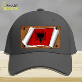 Albania Flag Scroll Novelty License Plate Hat Cotton / Charcoal