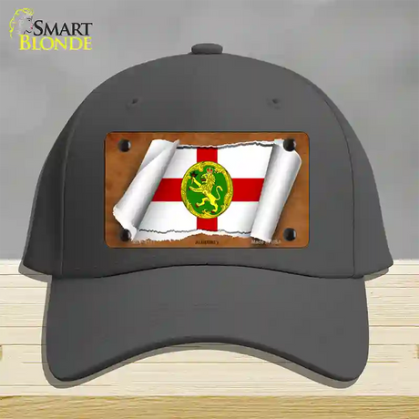 Alderney Flag Scroll Novelty License Plate Hat Cotton / Charcoal