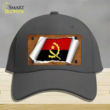 Angola Flag Scroll Novelty License Plate Hat Cotton / Charcoal