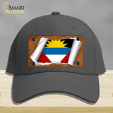 Antigua & Barbuda Flag Scroll Novelty License Plate Hat Cotton / Charcoal