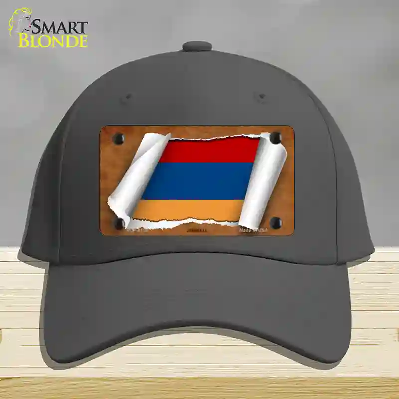 Armenia Flag Scroll Novelty License Plate Hat Cotton / Charcoal