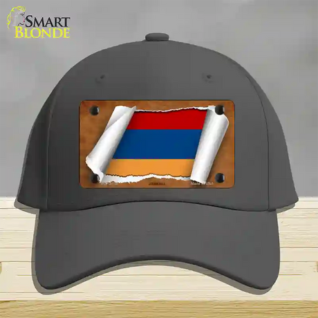 Armenia Flag Scroll Novelty License Plate Hat Cotton / Charcoal