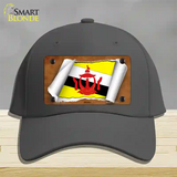 Brunei Flag Scroll Novelty License Plate Hat Cotton / Charcoal