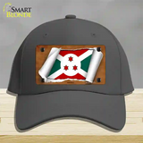 Burundi Flag Scroll Novelty License Plate Hat Cotton / Charcoal