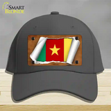 Cameroon Flag Scroll Novelty License Plate Hat Cotton / Charcoal