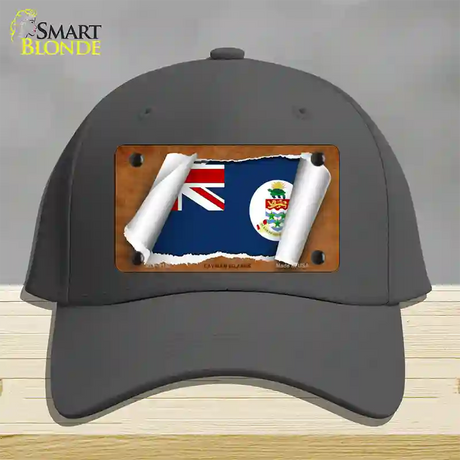 Cayman Islands Flag Scroll Novelty License Plate Hat Cotton / Charcoal