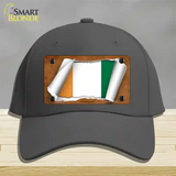 Cote DIvoire Flag Scroll Novelty License Plate Hat Cotton / Charcoal