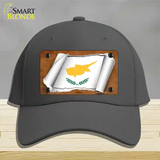 Cyprus Flag Scroll Novelty License Plate Hat Cotton / Charcoal