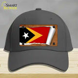 East Timor Flag Scroll Novelty License Plate Hat Cotton / Charcoal