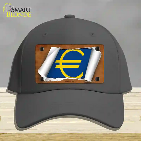 Euro Flag Scroll Novelty License Plate Hat Cotton / Charcoal