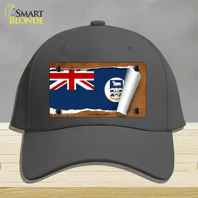 Falkland Islands Flag Scroll Novelty License Plate Hat Cotton / Charcoal