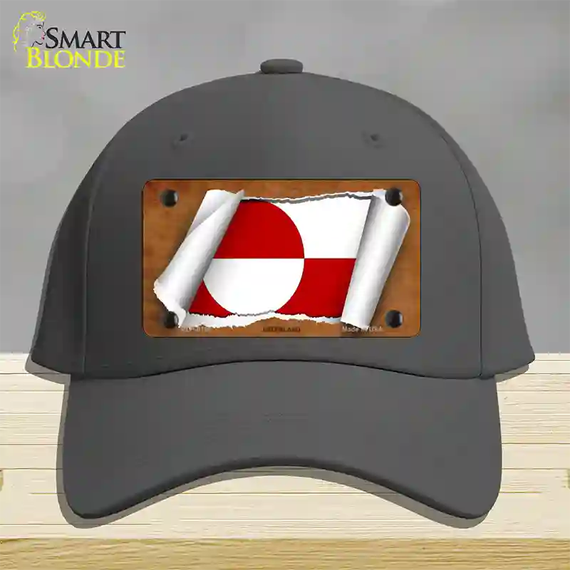 Greenland Flag Scroll Novelty License Plate Hat Cotton / Charcoal