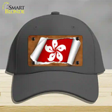 Hong Kong Flag Scroll Novelty License Plate Hat Cotton / Charcoal