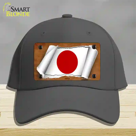 Japan Flag Scroll Novelty License Plate Hat Cotton / Charcoal