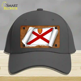 Jersey Flag Scroll Novelty License Plate Hat Cotton / Charcoal