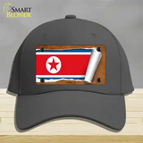 North Korea Flag Scroll Novelty License Plate Hat Cotton / Charcoal