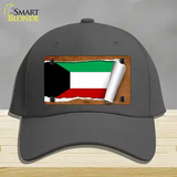 Kuwait Flag Scroll Novelty License Plate Hat Cotton / Charcoal