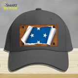 Micronesia Flag Scroll Novelty License Plate Hat Cotton / Charcoal